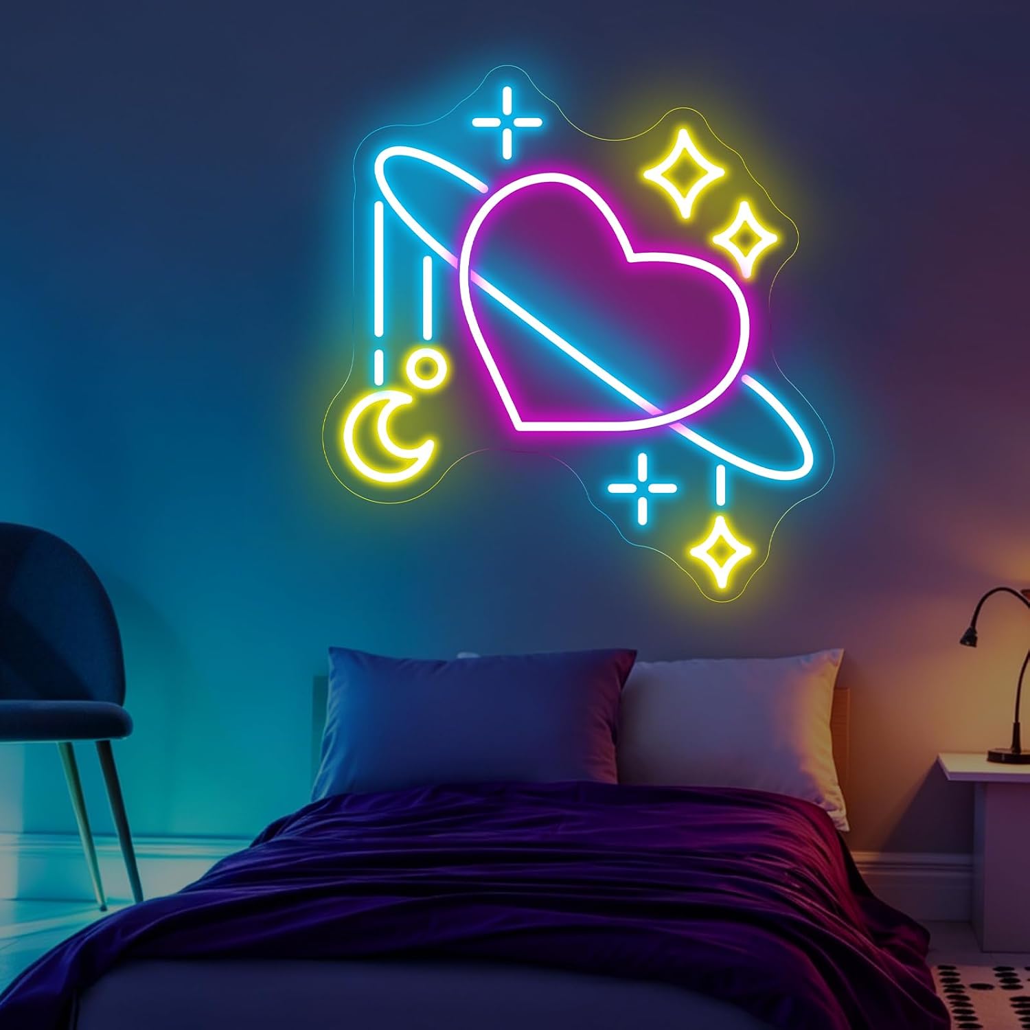 우주 행성 네온사인 LED 네온 조명 은하 달 별 US - Baby Nursery Wall Lights 리뷰 및 가격