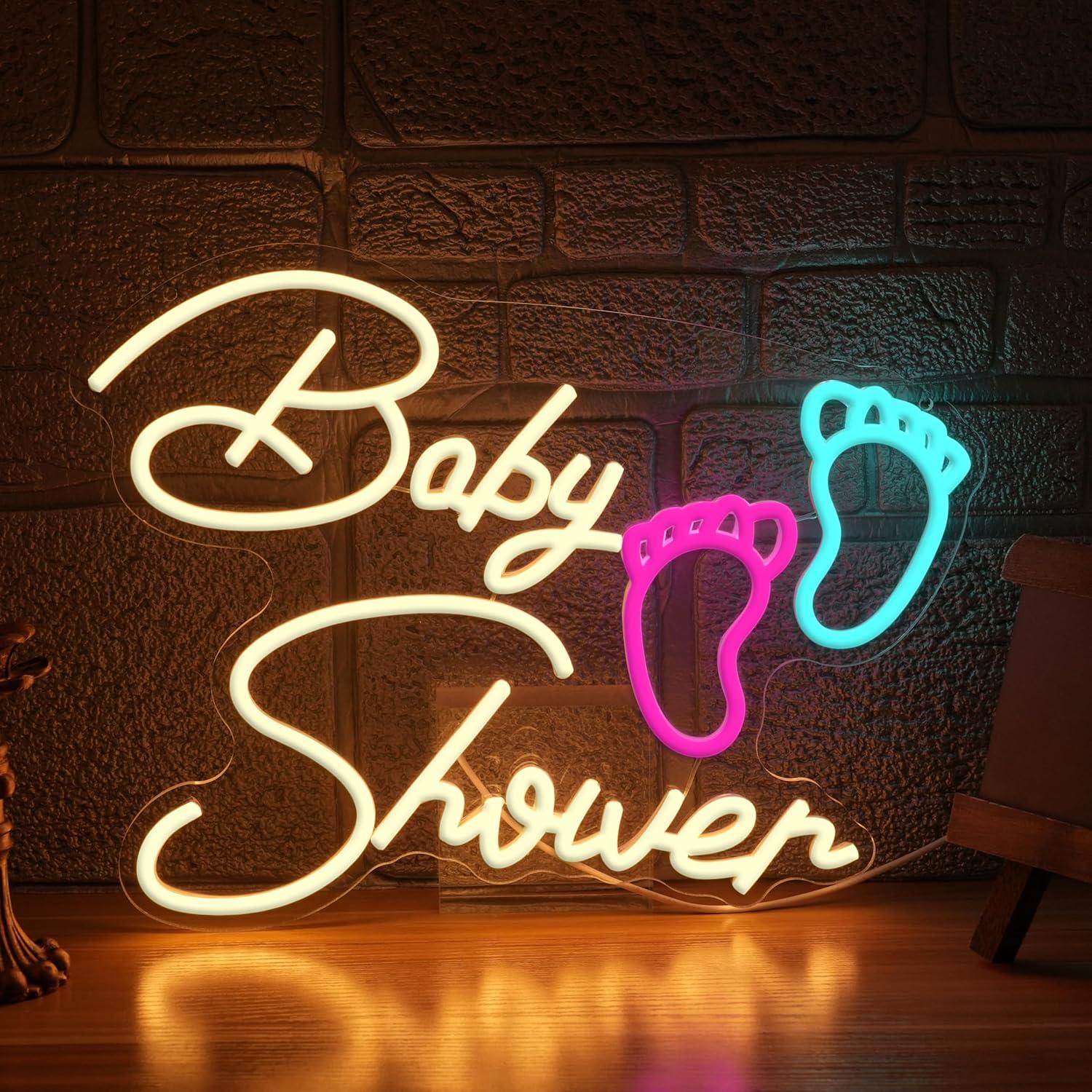 베이비 샤워 네온사인 USB 디밍 가능 LED 조명,  - Baby Nursery Wall Lights 리뷰 및 가격