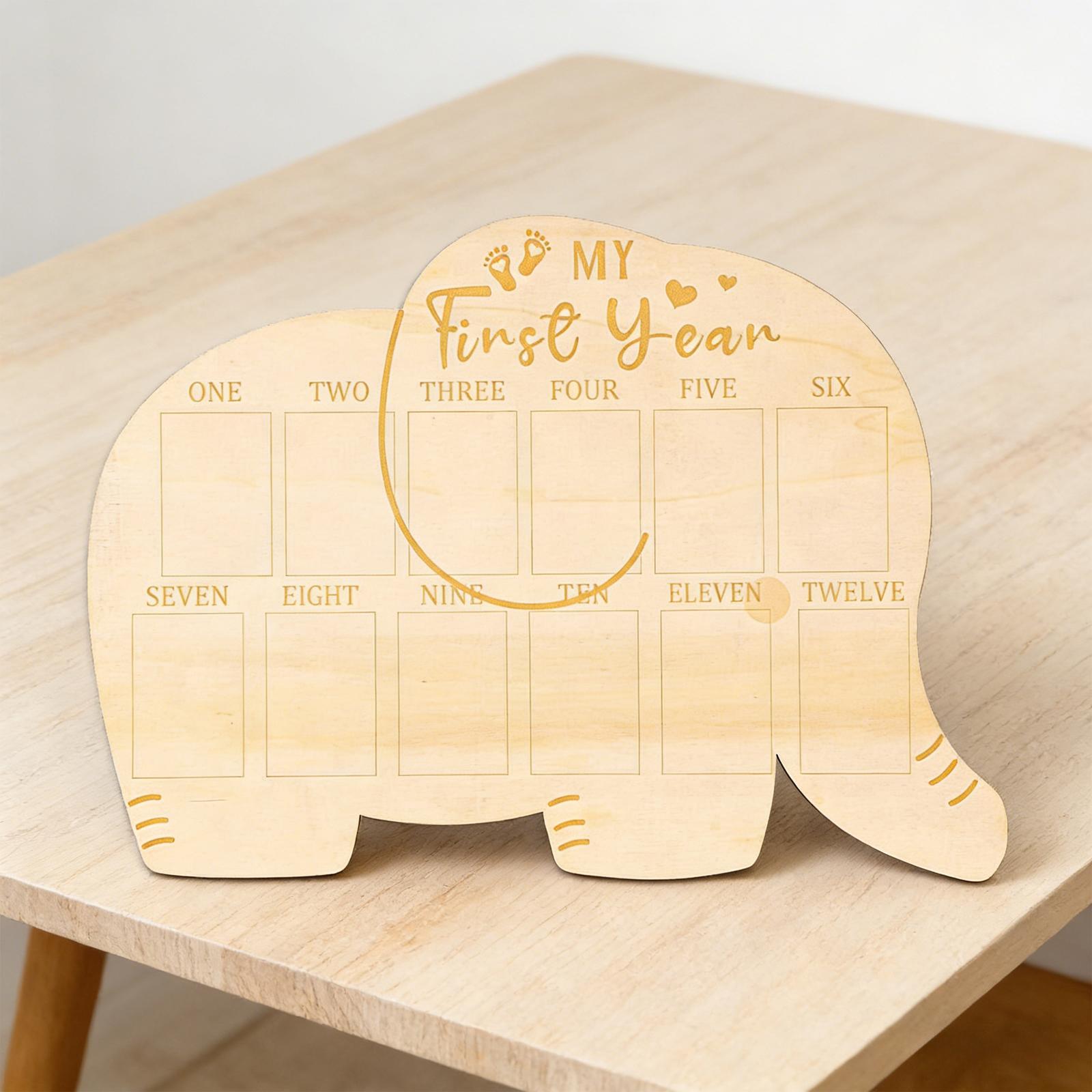 아기 첫 12개월 사진 콜라주 나무 기념판 1세 생일  - Baby Nursery Frames 리뷰 및 가격